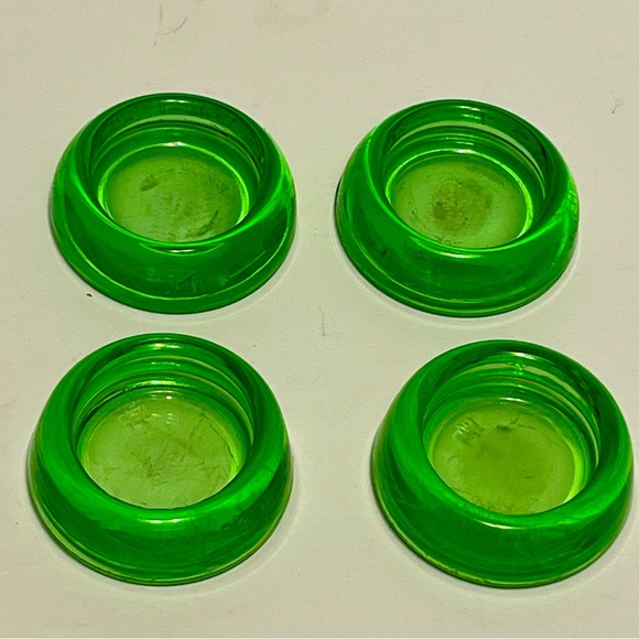 Anchor Hocking Other - Furniture Coasters - Lot Of 4 Green UV Glass